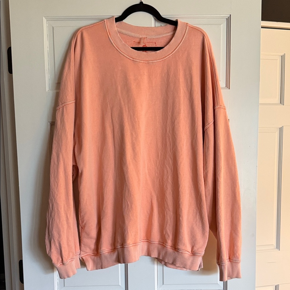 FP Movement by Free People Peach Oversized Crewneck Sweatshirt